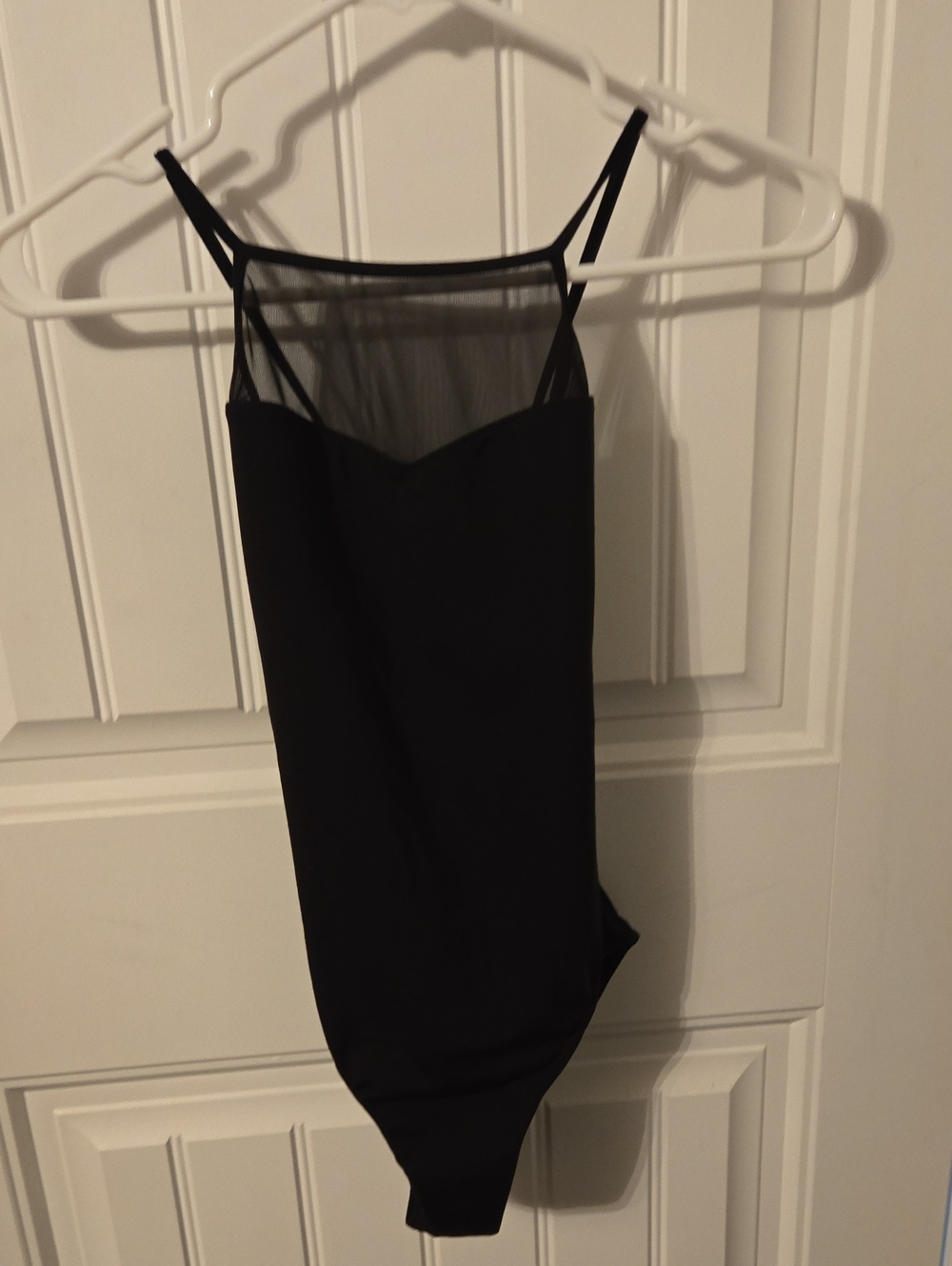 Mirella Black Sheer-Panel Bodysuit